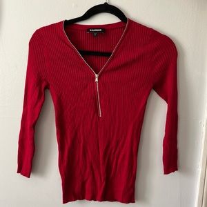 Deep red Express half zip knit shirt. Only worn once